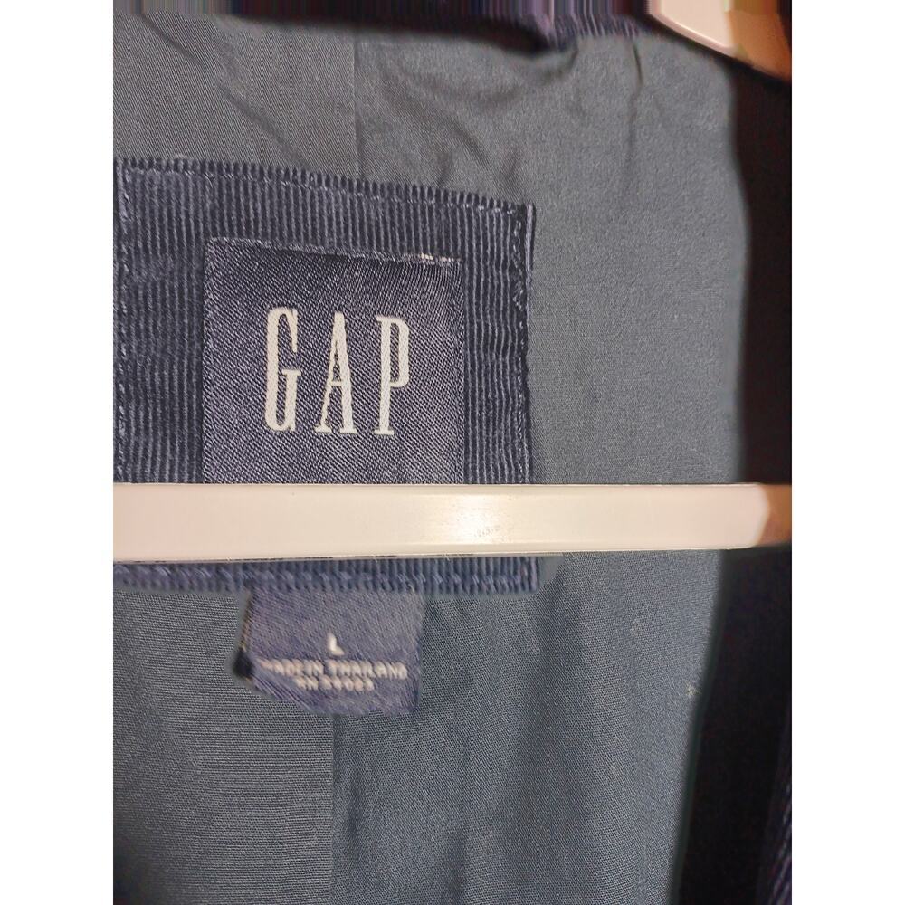 Gap Blazer Mens Large Blue Corduroy Jacket 3 Button Sport Coat Lined Preppy Work - Picture 4 of 6